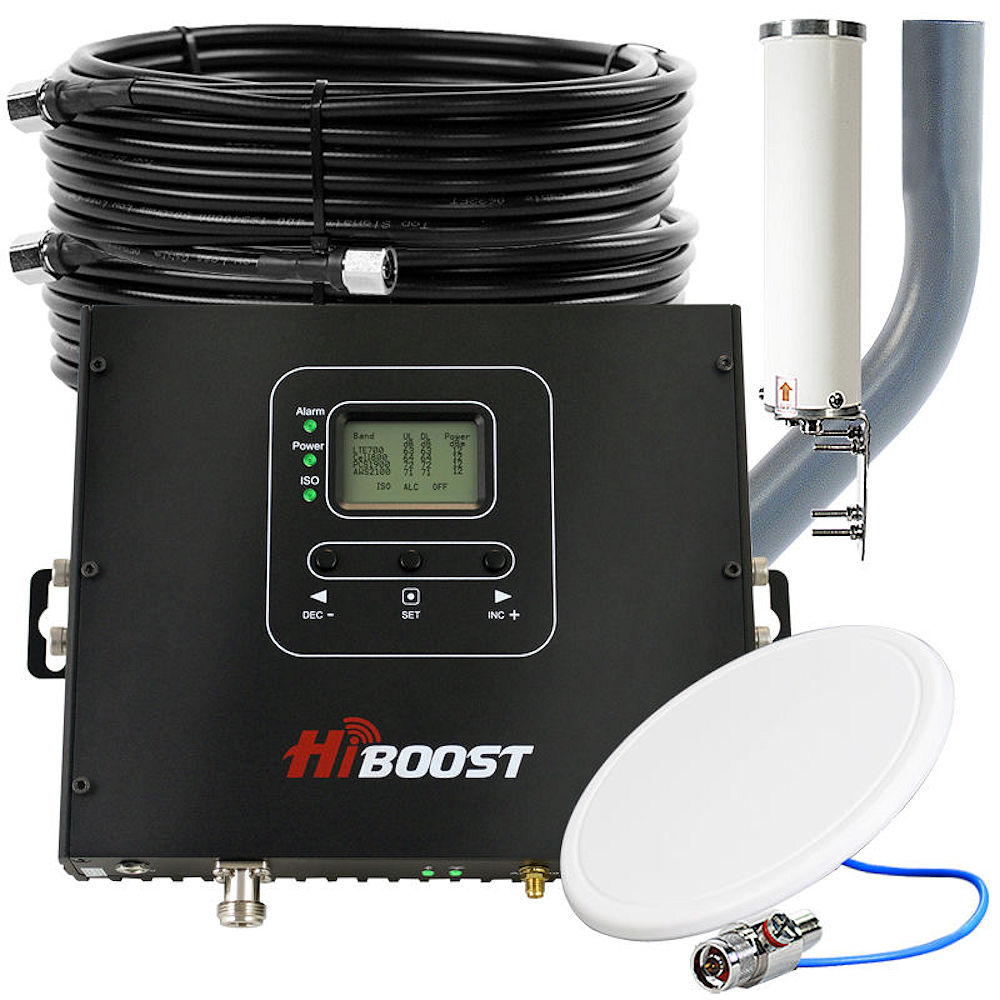 How many miles from the cell tower can the HiBoost SLT receive signal?