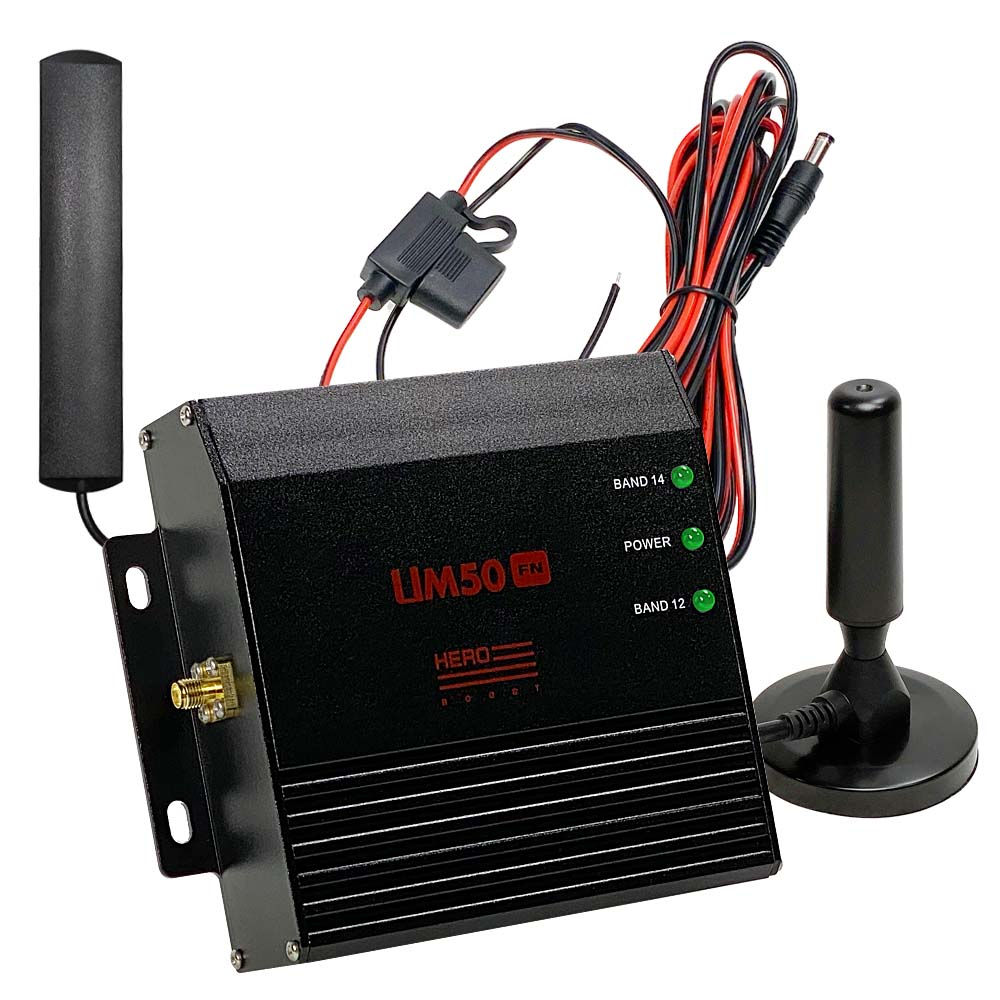 Can you use a splitter with the Uniden UM50 FN and a Fusion2Go 3.0 Cell Booster with a 38-Inch High-Gain Antenna?