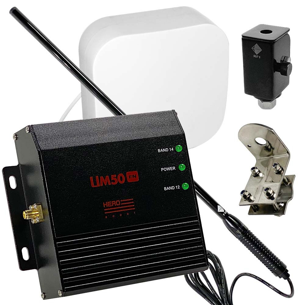 Can you use a splitter with the Uniden UM50 FN and a Fusion2Go 3.0 Cell Booster with a 38-Inch High-Gain Antenna?